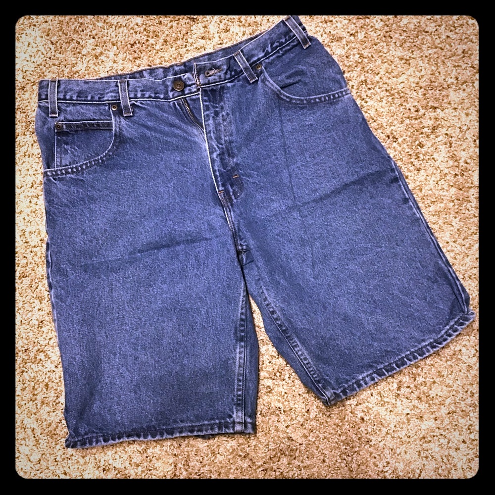 Classic straight leg jean shorts